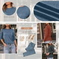 thumbnail image 3 of SUNBS Long Sleeve Shirts for Women Pleated Crew Neck Casual Fall Fashion Tops Loose Fit Clothes, Sizes S-2XL, 3 of 8
