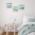 thumbnail image 4 of Coastal Wall Art Beach Landscape Painting Turquoise Bathroom Decor Picture Framed 12inx12inx3Pieces (Turquoise), 4 of 6