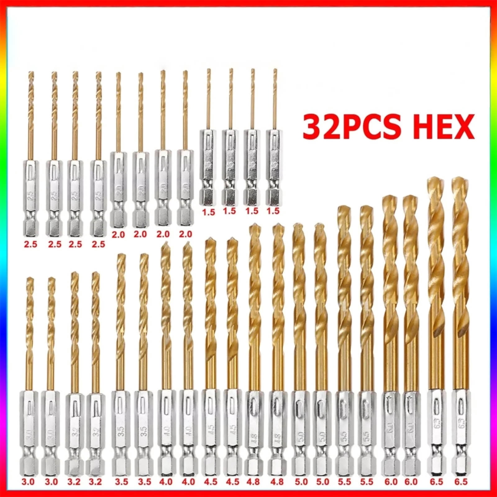 CSYANXING Titanium Coated 135 Degree Split Point Drill Bit Set Hex Shank Quick Change Tool For Workshop Household Use