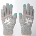thumbnail image 3 of Dalrosia Winter Touchscreen Gloves Warm Lined Texting Glove Christmas Deer Gloves Elastic Cuff Knit Gloves for Women, 3 of 3