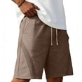 thumbnail image 2 of VBVC Men's and Men's Plus Drawstring Sweat Shorts with Pockets,Summer Stretchy Lightweight Athletic Shorts For Men,Coffee,S-5XL, 2 of 7