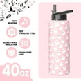 thumbnail image 4 of Halloween Water Bottle 40oz - Spooky Cute Ghost Design Stainless Steel with Dual Lid (Flip Straw & Spout) - Insulated Sport Travel Bottle Gift for Women & Teens, 4 of 6