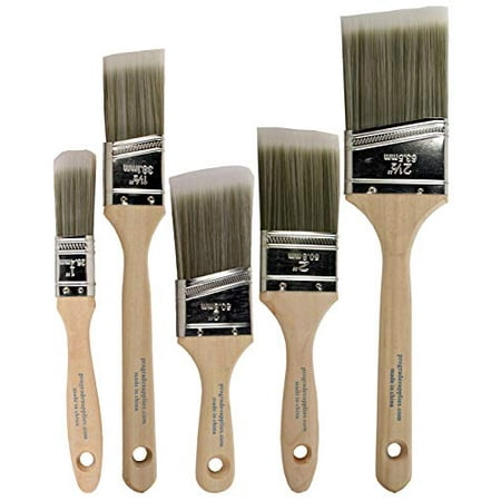 Pro-Grade Home Wall / Trim House Paint Brush Set Great for Professional Painter And Home Owners Painting Brushes For Cabinet Decks Fences Interior Exterior & Commercial (Best Way To Paint A Wall With A Brush)