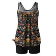 thumbnail image 5 of XUNKUSGA Womens Tankini Bathing Suits Fashion Loose Floral Two Piece Bathing Suits Classic Blouson Tank Top with Boy Shorts Breathable Lightweight Tankini Swimsuits for Women S-2XL, 5 of 6