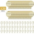 thumbnail image 3 of 60 Pieces 0.98 Inch Metal Drapery Curtain Rings Curtain Hanging Rings and 60 Pieces Metal Curtain Drapery Pin Hooks for Window Door Shower Curtain (Gold), 3 of 6