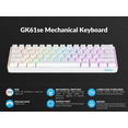 thumbnail image 4 of Geeky GK61 SE 60% | Mechanical Gaming Keyboard | 61 Keys Multi Color RGB LED Backlit for PC / Mac Gamer | ANSI US American Layout ( White , Mechanical Speed Yellow ), 4 of 7