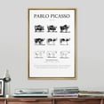 thumbnail image 2 of PixonSign ramed Canvas Print Wall Art Pablo Picasso Evolution of Bull Animals Nature Illustrations Fine Art Rustic Scenic Relax/Calm Duotone Dark for Living Room, Bedroom, Office - 16"x24" Natural, 2 of 5