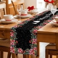 thumbnail image 5 of Black Christmas Table Runner 120 Inches Long Farmhouse Dress Scarves, Xmas Tree Snowflake Poinsettia Dining Tablerunner for Coffee Table/Kitchen Island/Party Décor, 13" x 120", 5 of 8