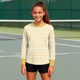 thumbnail image 4 of BTDECLAR Girls Striped Long Sleeve Shirts Boys Girls Crew Neck Casual Tshirts Soft Comfortable Spring Summer Tees 5-16Years, 4 of 8