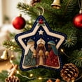 thumbnail image 3 of Christmas Felt Nativity Ornament, Star Shaped Hanging Decoration With Manger Donkey and Sheep for Christmas Tree Wall Door Window Wreath Holiday Decor, 2.36 inch D, 3 of 6