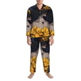 thumbnail image 3 of Naloa Elegant Lady With Hat Men’s Pajamas Set - Long Sleeve Button Down Sleep Shirt and Pajama Bottoms Sleepwear Set-XX-Large, 3 of 7