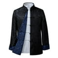 thumbnail image 5 of comerut Tang Suit Coat Retro Long Sleeved Reversible Chinese Style Traditional Clothing Keep Warm Stand Collar Vintage Chinese Shirt for Daily Life, 5 of 8