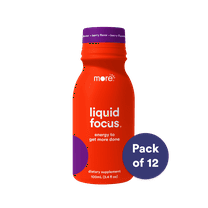 Liquid Focus, Nootropic Smart Drink with Powerful Antioxidants and Adaptogenic Herbs for Energy and Concentration, Energy Shot, 150mg Caffeine - Pack of 12