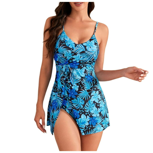 MKLEKYY Trajes De Baño mujer Natacion Swimdress Swimsuits Women 2024 Tie Knot Swim Dresses Skirt Bathing Suit