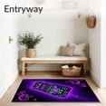 thumbnail image 3 of ODIKA 3'x5' Machine Washable Non-Slip Area Rug, Cosmic Console Galactic Buttons Futuristic Electronic Player High Traffic Rug with Pad, Pink, 579951, 3 of 8
