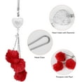thumbnail image 3 of Bling Car Interior Accessories,Happon Car Mirror Hanging Ornament for Women,Plush Ball Decor Ornament Pendant, Car Hanging Decoration Charm Pendant (Red), 3 of 6