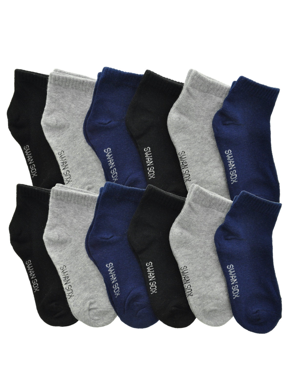 12 Pairs Of Designer Men Socks,Cotton Rich Poly Cotton Size 6-11 Heel&Toe Black 