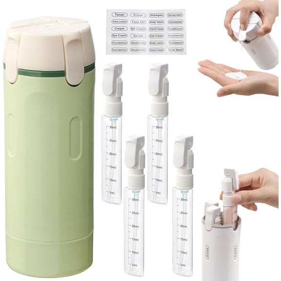 2026 Upgraded 4 In 1 Travel Dispenser Bottle, 4 In 1 Travel Bottles For Toiletries Refillable Toiletry Case