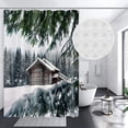 thumbnail image 2 of Christmas Holiday Fabric Shower Curtains,Winter Wonderland Forest Waffle Bath Curtain,Farmhouse Xmas Stall Size Shower Curtain for Kids Bathroom Decor Waterproof with Hooks,72x72 Inch, 2 of 6