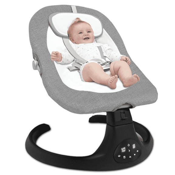 G TALECO GEAR Baby Swings for Infants, Electric Swing for Baby 0-12 Month, Indoor Baby Swing for Newborn Girl Boy, Gray
