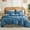 Dark Blue, variant on 100% Washed Cotton Duvet Cover –Dark Blue, Linen-Like Texture, Super Soft & Breathable Bedding Set, 3-Piece Durable Percale Comforter Cover