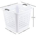 thumbnail image 3 of Saedy 4 Pack Large Plastic Laundry Baskets, White Clothes Hamper for Laundry, 3 of 7