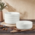 thumbnail image 5 of Vesteel Pasta Bowls Set of 6, 32oz Large Salad Bowl for Home Kitchen, Ceramic Serving Plates for Soup, Cereal, Fruits, Microwave & Dishwasher Safe, Speckled White, 5 of 9