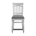 thumbnail image 4 of Set of 2 Gray Solid Wood Slat Back Barstools, Coastal Oyster Shell Style, 19.5"W x 24.5"D x 39.8"H, Easy Assembly for Kitchen Island, Home Bar, Living Room Decor, 4 of 8