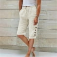 frariair Linen Shorts for Women Knee Length Shorts Casual Shorts Loose