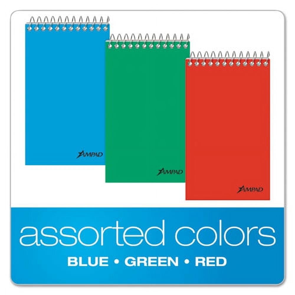 "Memo Pads, Narrow Rule, Assorted Cover Colors, 60 White 3 X 5 Sheets, 3/pack | Bundle of 5 Packs"