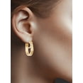 thumbnail image 3 of Simone I. Smith Sterling Silver Gold Tone Woven Diamond Cut Pear Shape Hoop Earrings, 3 of 5