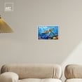thumbnail image 3 of Turtle Swimming Colorful Coastal Wall Art Canvas Wall Art by Art Remedy, White Floater Frame, 16" x 11", 3 of 7