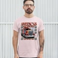 thumbnail image 3 of Tee Hunt America's Highways Route 66 T-Shirt Truck Driver Mechanic Teamster Men's Tee, Light Pink, Small, 3 of 5