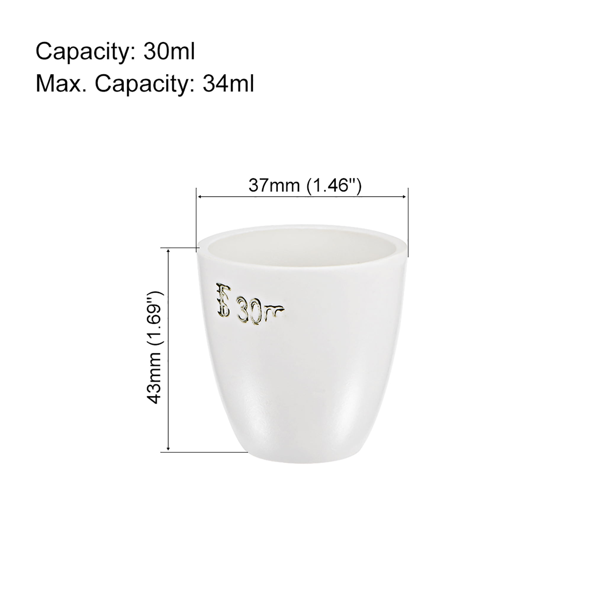Porcelain Crucible Cup 30ml for Foundry Melting Casting Refining 