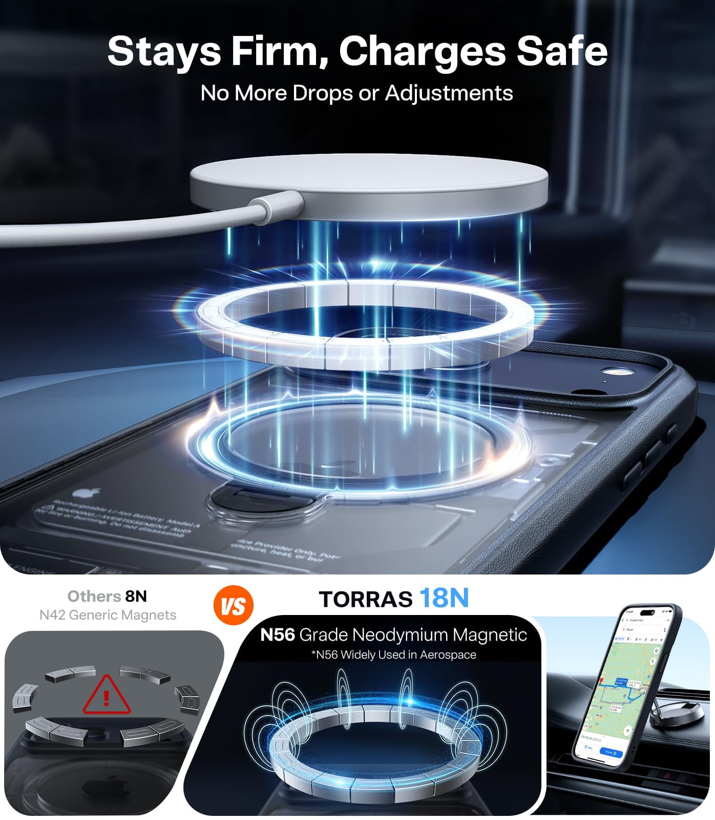 TORRAS Q3 Spin for iPhone 17 Pro Max Case with Camera Control Button, Wireless Charging Compatible, Shookproof Magnetic 360 Kickstand Case for 17 Pro Max Phone Case with Stand, Black