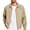 Beige, variant on Mens Lapel Collar Zip up Casual Bomber Jacket with Zipper Pocket, Lightweight Long Sleeve Elastic Rib Cuff Golf Track Jacket for Spring Fall Daily Commute Travel White