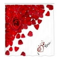 thumbnail image 2 of 4-piece Valentine\'s Day Shower Curtain Set with Carpet, Non-slip Carpet, Toilet Cover, Bath Mat, 3D Romantic Red Rose Shower Curtain with 12 Bathroom Hooks, 2 of 7