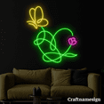 thumbnail image 3 of Craftnamesign Flora Heart With Butterfly Neon Sign Bedroom Living Room Wall Decor, 3 of 5