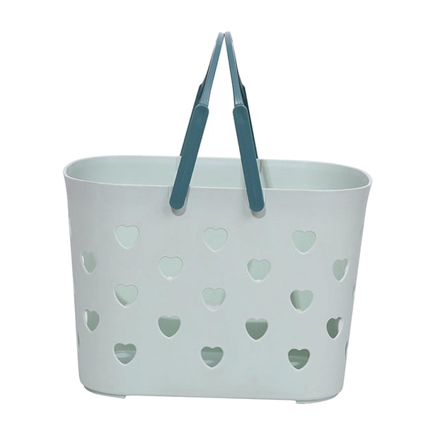 Bolsa de mano lavable, cesta de drenaje, bolsa de almacenamiento, cesta de baño ligera, cesta multiusos verde