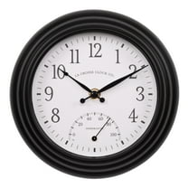 La Crosse Clock 8 inch Colby Indoor/Outdoor Analog Quartz Wall Clock with Temperature, 433-3020B