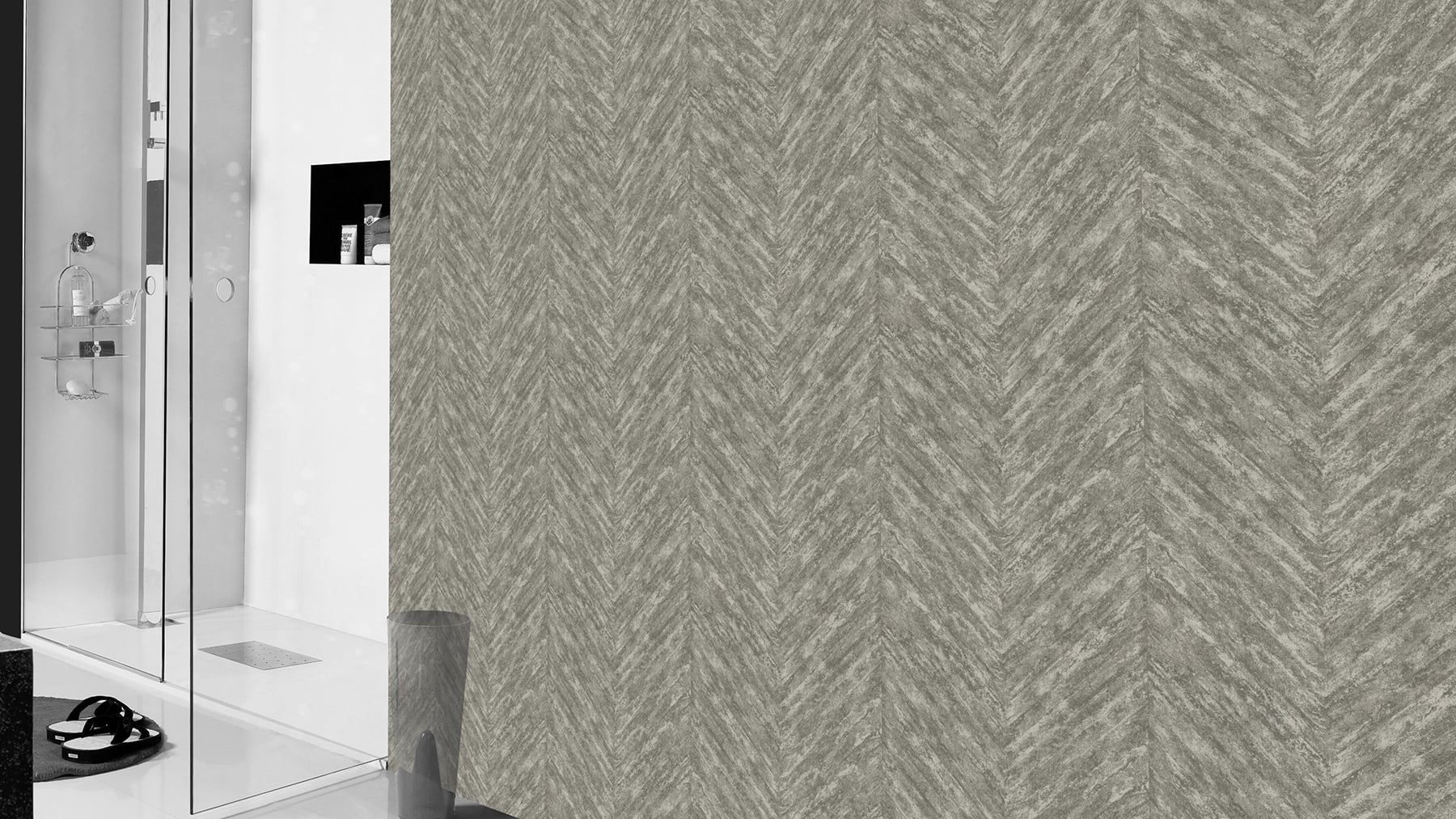 Advantage Madoka Sterling Chevron Wallpaper, 20.9-in by 33-ft, 57.48 sq. ft
