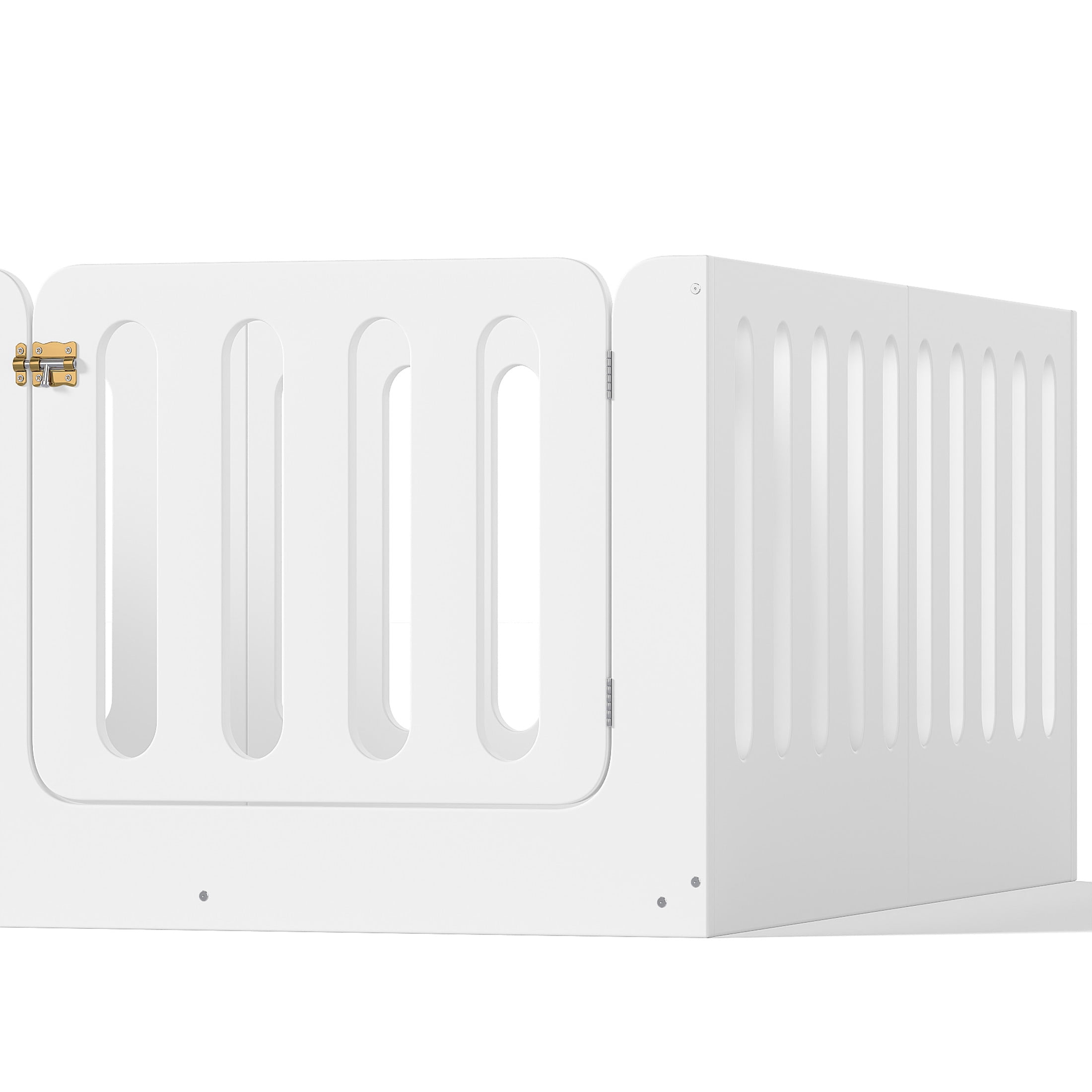 Noble House Queen Size Montessori Floor Bed with High Fence, Solid Wood Kids Bed Frame, White