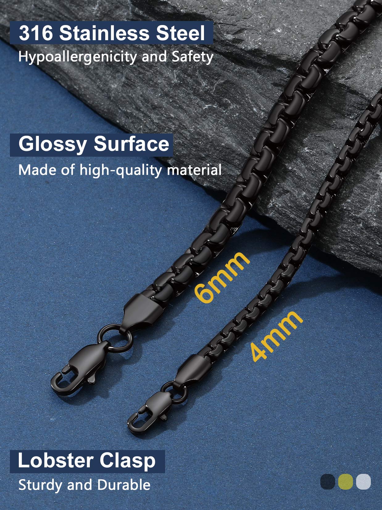 ChainsProMax 4mm Stainless Steel Box Chain Necklace photo 6