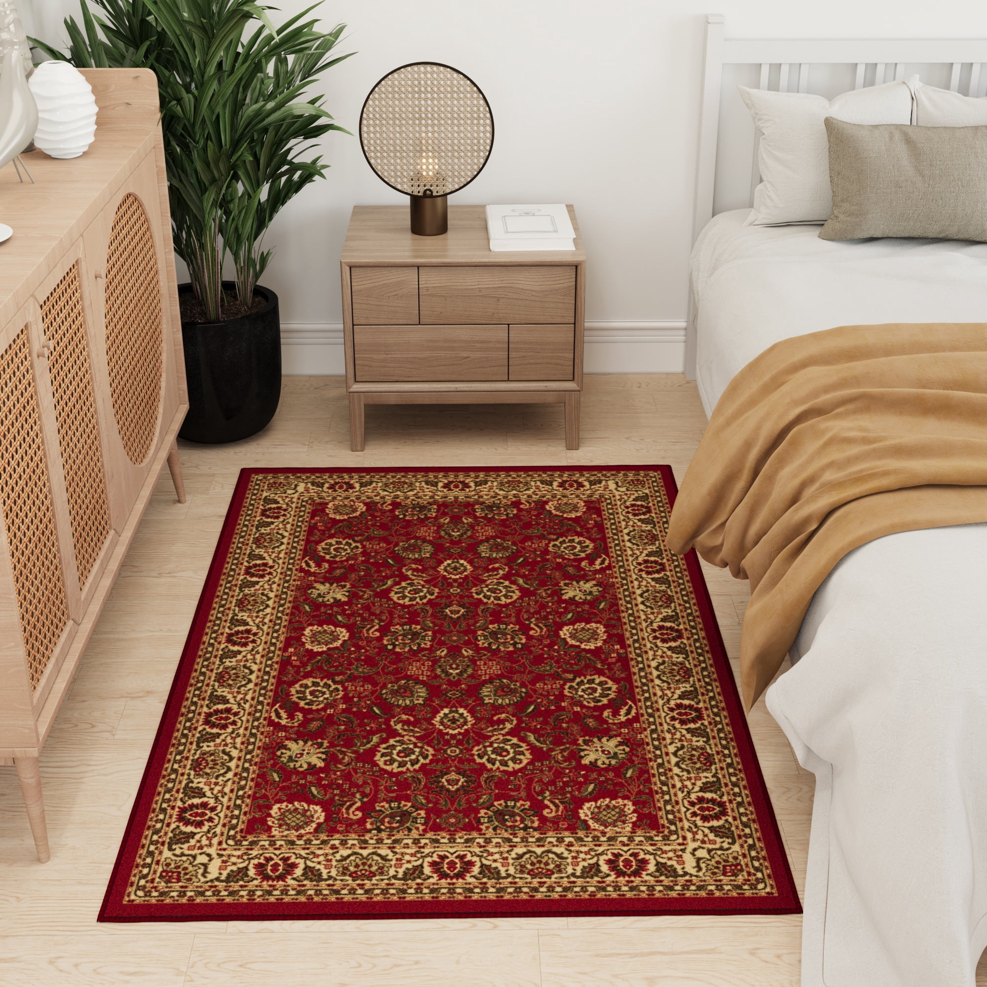 Ottomanson Extra Long Runner Rug 2'7" x 51' – Non-Slip Low Pile Hallway Carpet, Oriental Red