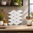 10 Sheets Peel and Stick Wall Tile Pure White Mixed Metal for ...