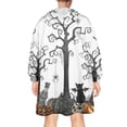 thumbnail image 2 of Wearable Oversized Blanket,Halloween Night Scene Pattern Wearable Blanket Hoodie for Adults,Cozy Hooded Blankets with Super Pockets,Super Warm Fuzzy Pullover for Women & Men, 2 of 6