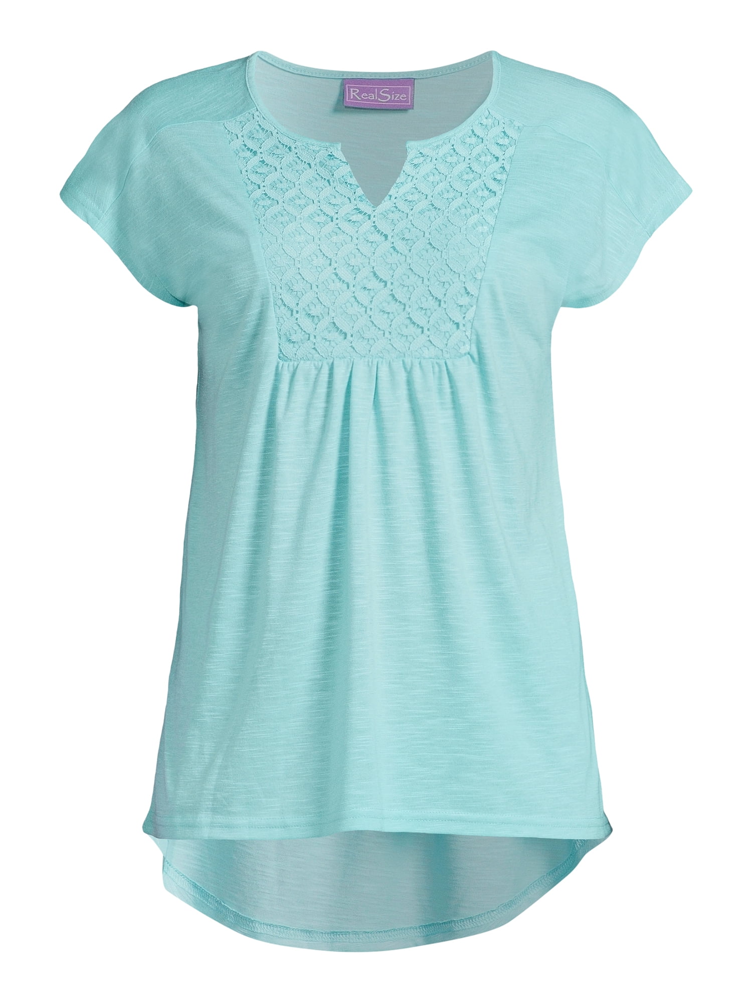 Real Size Women's Crochet Bib Tunic Top, Women's and Women's Plus XS-4X