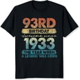 thumbnail image 2 of 100% Cotton 93rd Birthday Awesome Since 1933 The Year When A Legend Was Born T-Shirt, 2 of 5