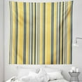 thumbnail image 1 of Geometric Tapestry, Barcode Inspired Pastel Colored Retro Vertical Repetitive Stripes, Fabric Wall Hanging Decor for Bedroom Living Room Dorm, 5 Sizes, Mustard Dark Slate Blue, by Ambesonne, 1 of 1