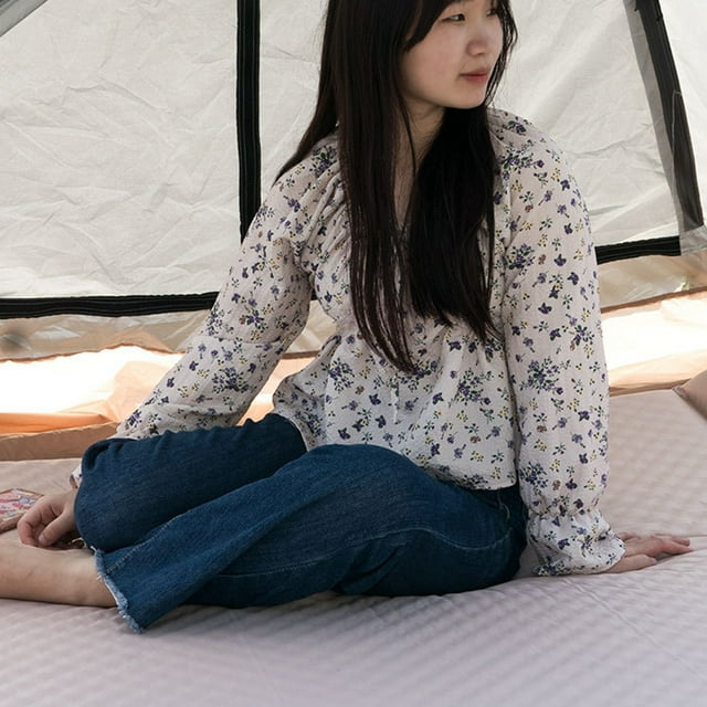 Thickened Automatic Inflatable Air Mattress Thickened Floor Mat Portable Camping Tent Air Bed Self-Inflating with Pillow Storage Bag for Home Office Outdoors Camping Beach